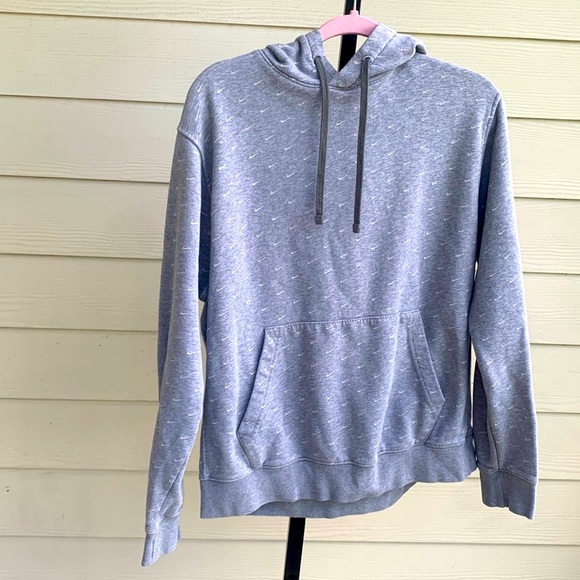 Nike AOP swoosh hooded pullover sweatshirt jacket large - Picture 1 of 8